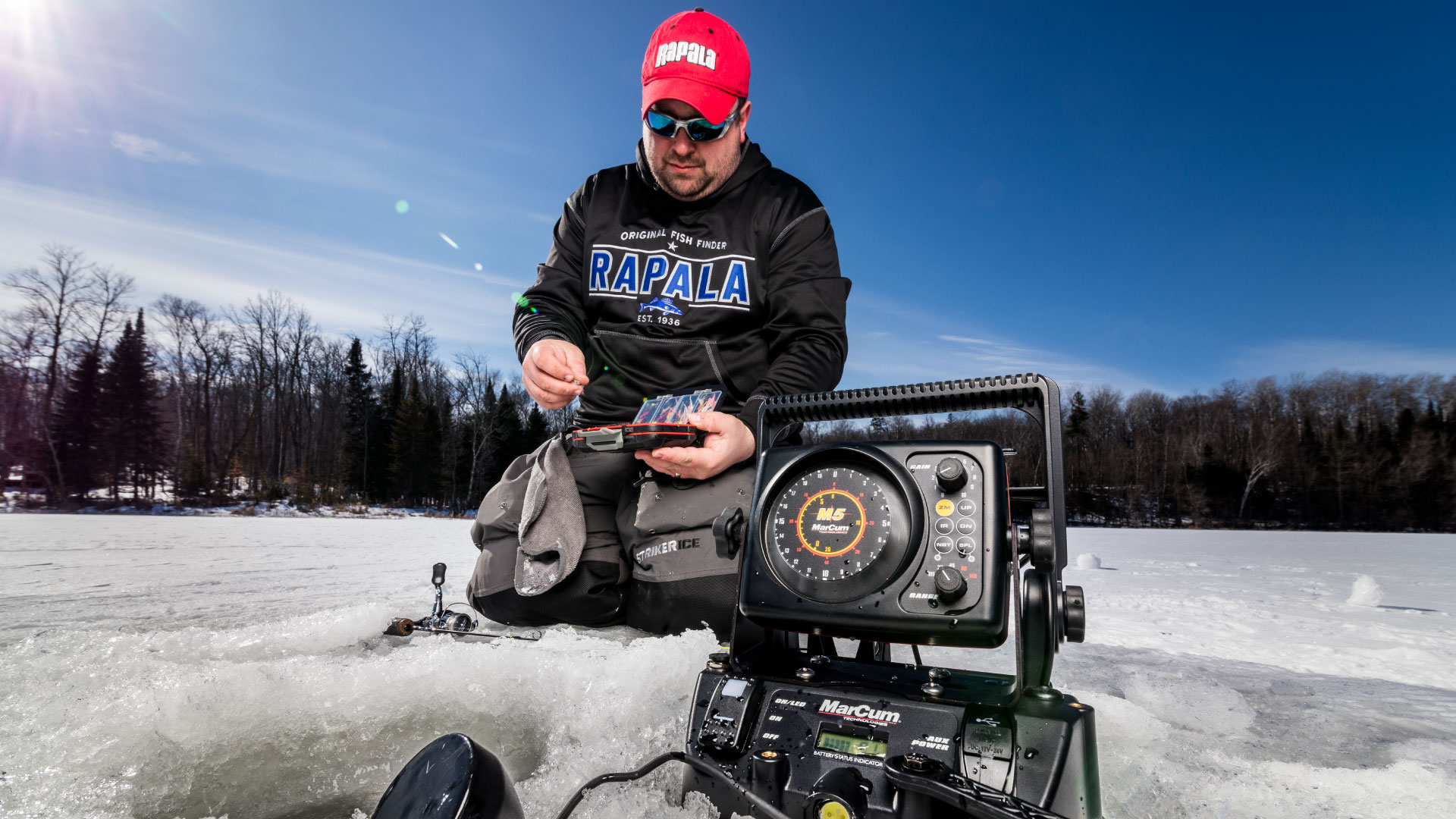 FISH ON VEXILAR MARCUM FLASHER FINDER ICE FISHING ADULT PULLOVER