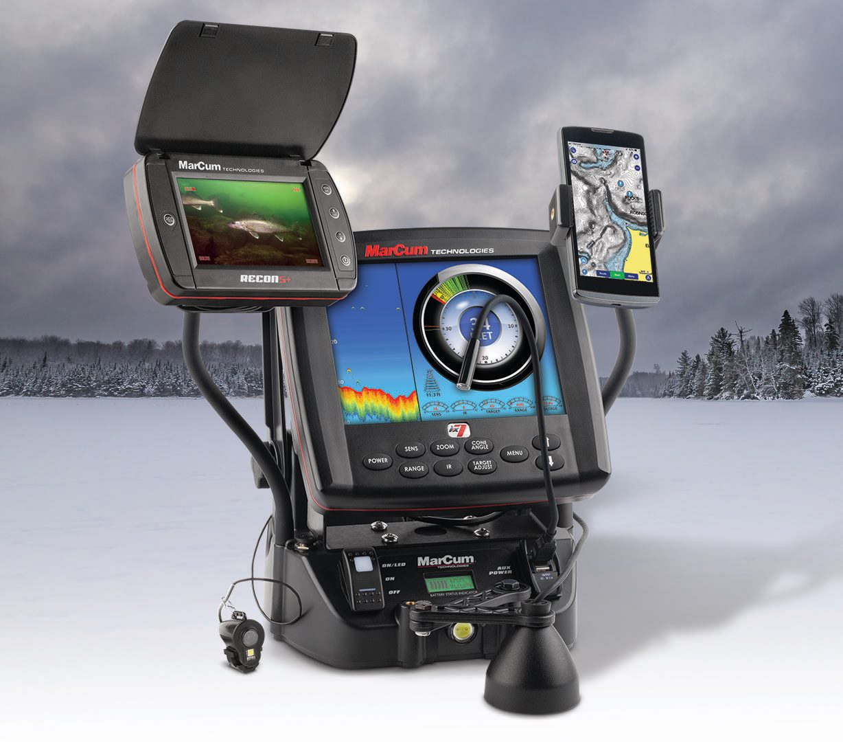 Helix 7 paired with Marcum Lithium Shuttle - Ice Fishing Forum