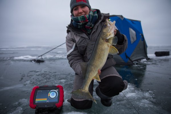 Morgan holding walleye by RT-9