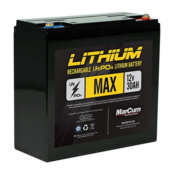 MarCum® MAX Battery  12v 30ah LiFePO4 Lithium Battery
