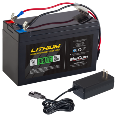 LITHIUM 12V 10AH LIFEPO4 BRUTE BATTERY AND 3AMP CHARGER KIT
