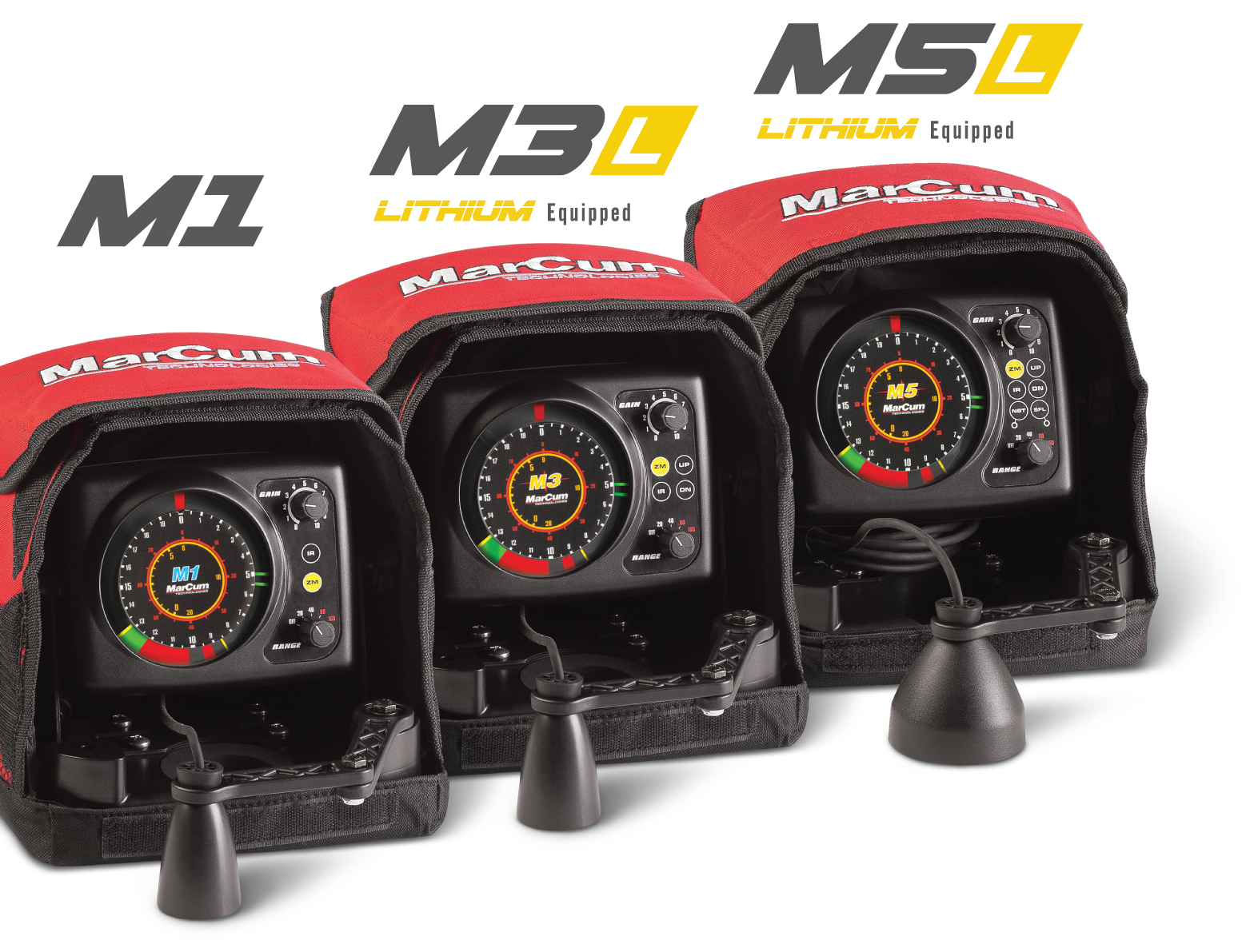 M-series flasher line up M1, M3L, M5L rows