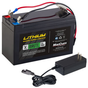 MARCUM® LITHIUM 12V 10AH LIFEPO4 BRUTE BATTERY AND 3AMP CHARGER KIT