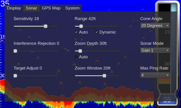 Blue graph and vertical zoom on MX-7GPS