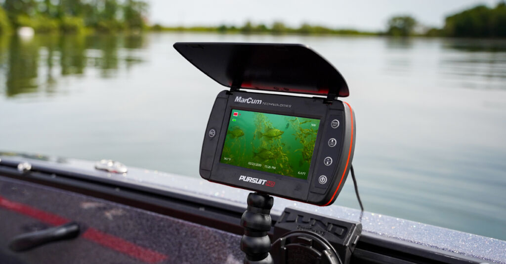 A simple camera drop done near the weeds, structure, and what cover might be, usually gives you a glimpse at a few fish.